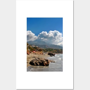 Burriana Beach Nerja Spain Posters and Art